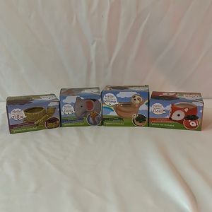 4 Piece Succulent Ceramic Animal Planter Set Turtle Sloth Fox Elephant